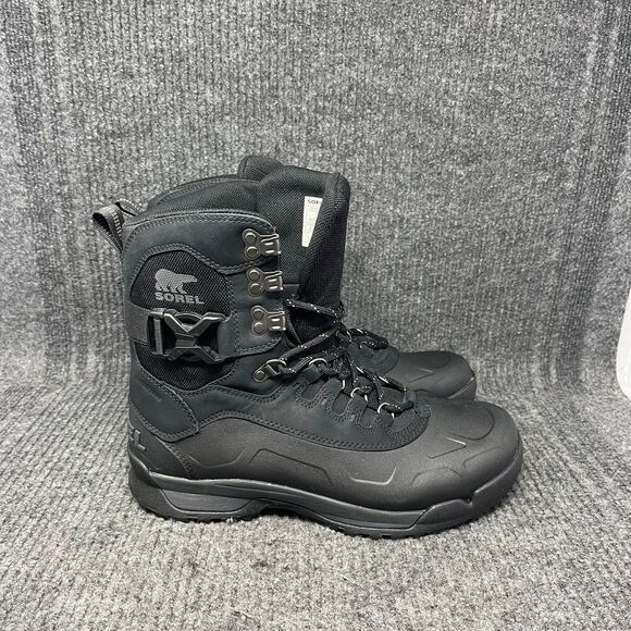 Sorel Paxson Tall Waterproof Snow Rain Boots Black Mens Size 9 US - Picture 1 of 8